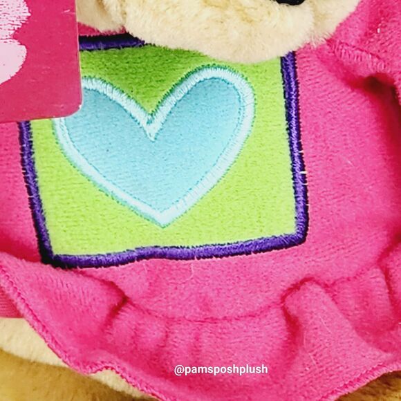 Hallmark Kiss Kiss Teddy Bear Plush 10" Valentine’s Green Heart Pink Outfit - Picture 2 of 7